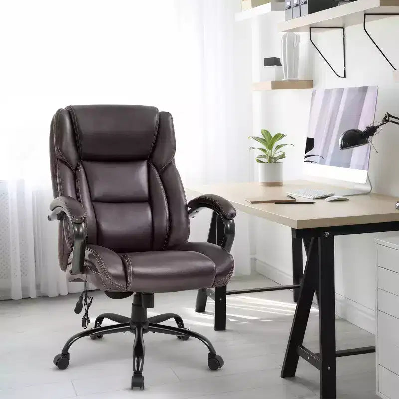 Chaise de bureau grande taille BestMassage 500lbs Chaise de direction Chaise d'ordinateur avec support lombaire