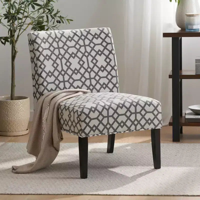 Fauteuil d'appoint contemporain GDFStudio Abner 22 D motif charentaise