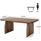 Table basse rectangulaire Lantine, table d'appoint basse de 47 pouces en bois style ferme, montage facile