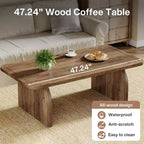 Table basse rectangulaire Lantine, table d'appoint basse de 47 pouces en bois style ferme, montage facile