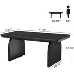 Table basse rectangulaire Lantine, table d'appoint basse de 47 pouces en bois style ferme, montage facile