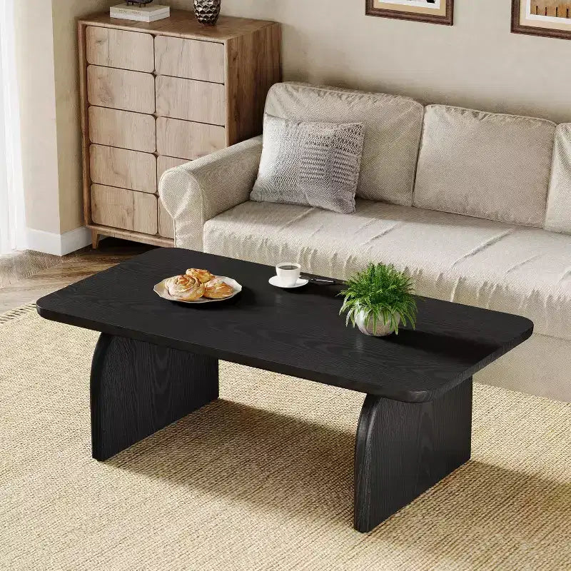 Table basse rectangulaire Lantine, table d'appoint basse de 47 pouces en bois style ferme, montage facile