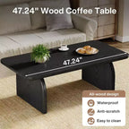Table basse rectangulaire Lantine, table d'appoint basse de 47 pouces en bois style ferme, montage facile