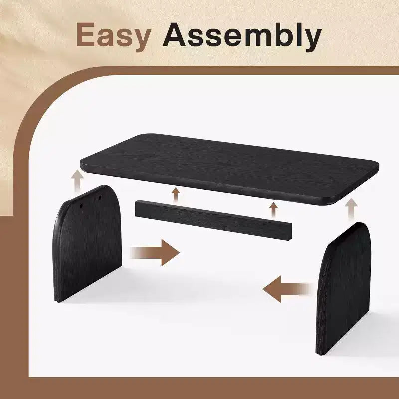 Table basse rectangulaire Lantine, table d'appoint basse de 47 pouces en bois style ferme, montage facile