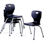 Chaise empilable d'école - Siège luxueux et confortable avec cadre riveté robuste - pour salles de classe, apprentissage à domicile ou bureau - Lot de 4 chaises