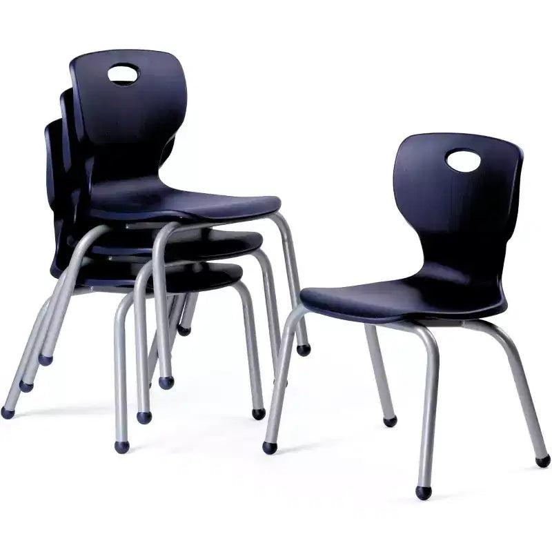 Chaise empilable d'école - Siège luxueux et confortable avec cadre riveté robuste - pour salles de classe, apprentissage à domicile ou bureau - Lot de 4 chaises