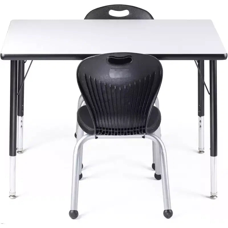 Chaise empilable d'école - Siège luxueux et confortable avec cadre riveté robuste - pour salles de classe, apprentissage à domicile ou bureau - Lot de 4 chaises