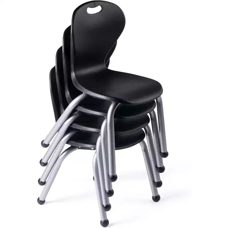 Chaise empilable d'école - Siège luxueux et confortable avec cadre riveté robuste - pour salles de classe, apprentissage à domicile ou bureau - Lot de 4 chaises