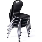 Chaise empilable d'école - Siège luxueux et confortable avec cadre riveté robuste - pour salles de classe, apprentissage à domicile ou bureau - Lot de 4 chaises