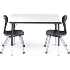 Chaise empilable d'école - Siège luxueux et confortable avec cadre riveté robuste - pour salles de classe, apprentissage à domicile ou bureau - Lot de 4 chaises