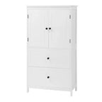 Meuble de rangement de salle de bain Whisen, meuble avec portes doubles, tiroirs et étagère réglable