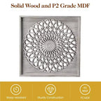 Miroir en bois de ferme Heynemo, miroirs décoratifs carrés muraux, miroirs muraux pour salon, chambre, salle à manger, entrée, couloir