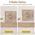 Miroir en bois de ferme Heynemo, miroirs décoratifs carrés muraux, miroirs muraux pour salon, chambre, salle à manger, entrée, couloir