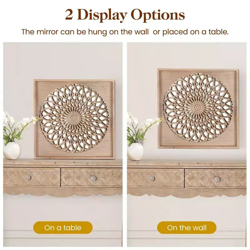 Miroir en bois de ferme Heynemo, miroirs décoratifs carrés muraux, miroirs muraux pour salon, chambre, salle à manger, entrée, couloir