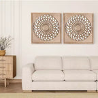 Miroir en bois de ferme Heynemo, miroirs décoratifs carrés muraux, miroirs muraux pour salon, chambre, salle à manger, entrée, couloir