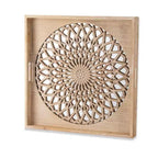 Heynemo Farmhouse Wood Mirror, Square Decorative Mirrors for Wall, Wall Mirrors for Living Room, Bedroom, Dining Room, Entryway, Hallway