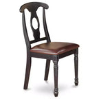 Chaises de salle à manger HomeStock Kenley, dossier Napoléon, assise en bois, couleur cerisier et crème