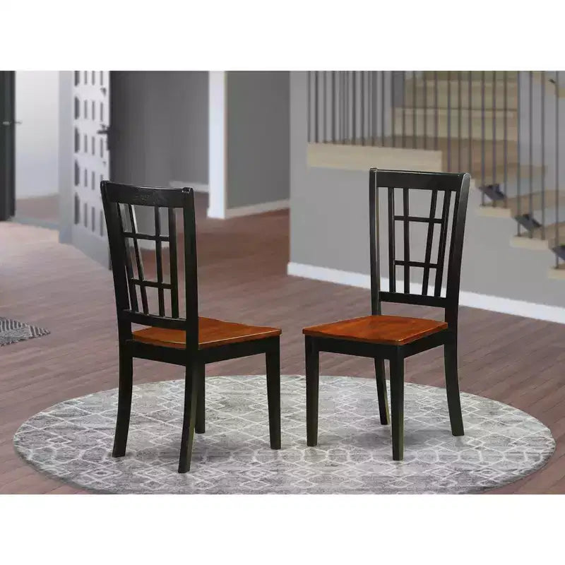 HomeStock Chaise de salle à manger Nicoli, lot de 2, tissu lin brun et couleur beurre frais
