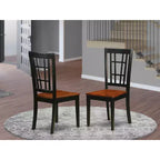 HomeStock Chaise de salle à manger Nicoli, lot de 2, tissu lin brun et couleur beurre frais