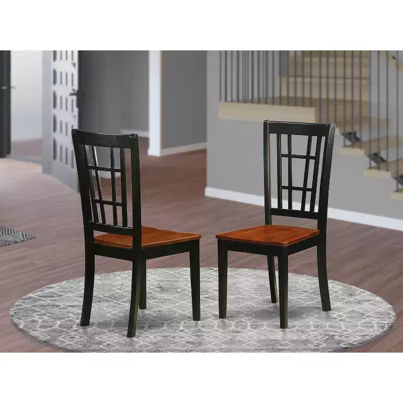 HomeStock Chaise de salle à manger Nicoli, lot de 2, tissu lin brun et couleur beurre frais