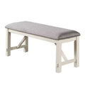 Simple Relax Upholstered Cushion Dining Bench in Grey and White