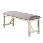 Simple Relax Upholstered Cushion Dining Bench in Grey and White