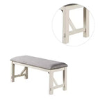 Banc de salle à manger capitonné Simple Relax en gris et blanc