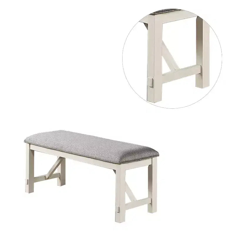 Banc de salle à manger capitonné Simple Relax en gris et blanc