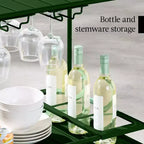 Chariot de bar roulant à 2 niveaux Best Choice Products, intérieur/extérieur avec étagères de rangement, casier à vin, roulettes verrouillables