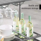 Chariot de bar roulant à 2 niveaux Best Choice Products, intérieur/extérieur avec étagères de rangement, casier à vin, roulettes verrouillables