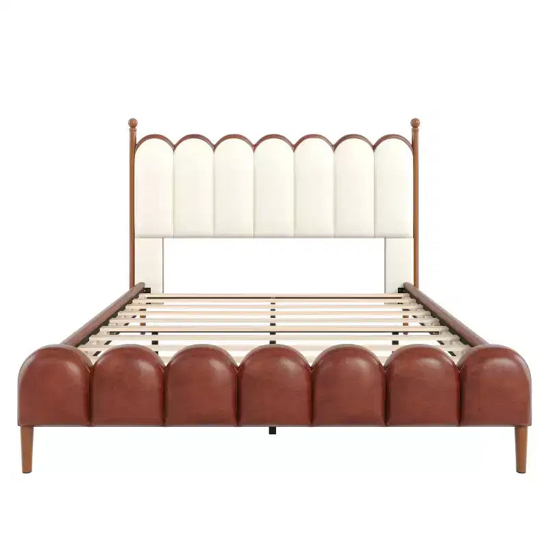 Lit plateforme contemporain en similicuir avec tête et pied de lit Christopher Knight Home Caitria