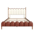 Lit plateforme contemporain en similicuir avec tête et pied de lit Christopher Knight Home Caitria