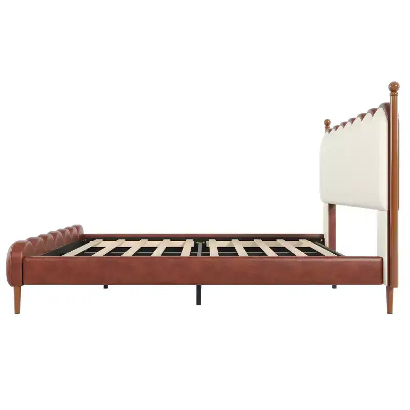 Lit plateforme contemporain en similicuir avec tête et pied de lit Christopher Knight Home Caitria