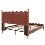 Lit plateforme contemporain en similicuir avec tête et pied de lit Christopher Knight Home Caitria