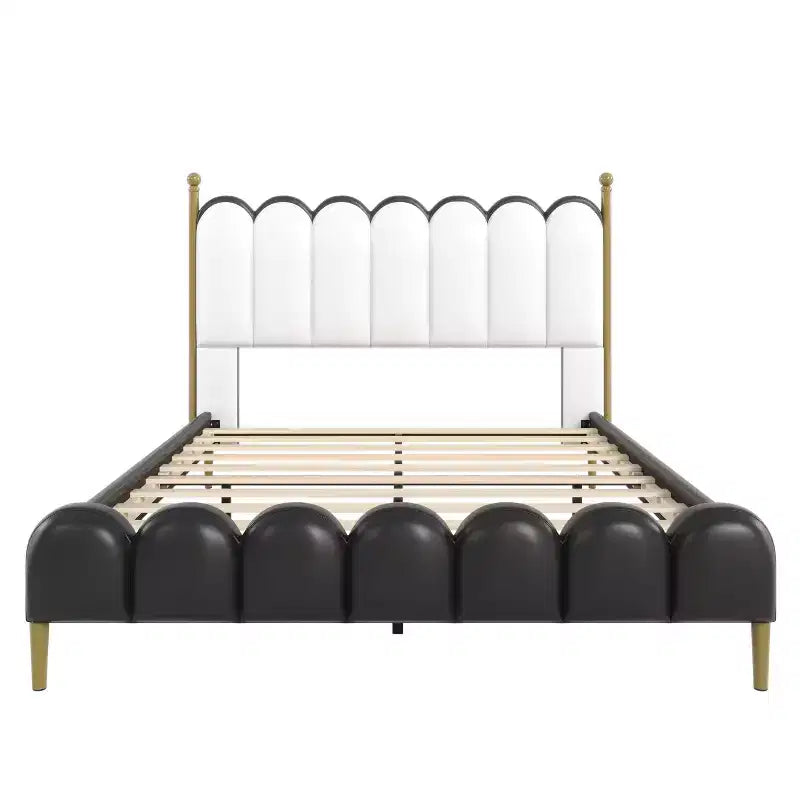 Lit plateforme contemporain en similicuir avec tête et pied de lit Christopher Knight Home Caitria
