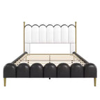 Lit plateforme contemporain en similicuir avec tête et pied de lit Christopher Knight Home Caitria