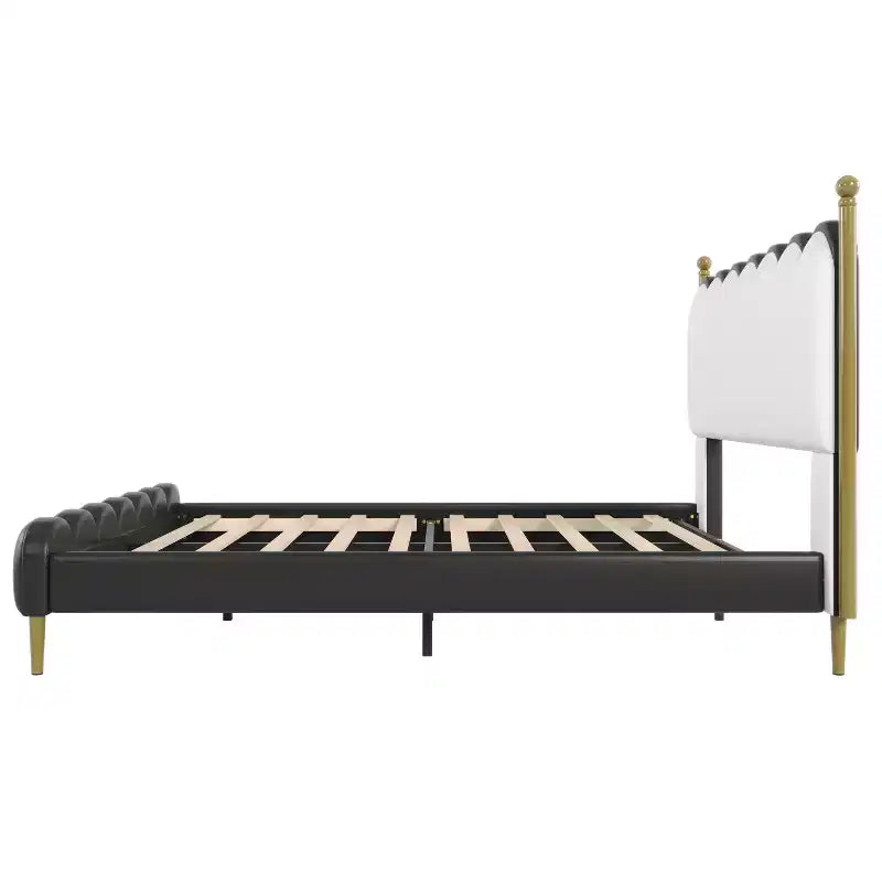 Lit plateforme contemporain en similicuir avec tête et pied de lit Christopher Knight Home Caitria