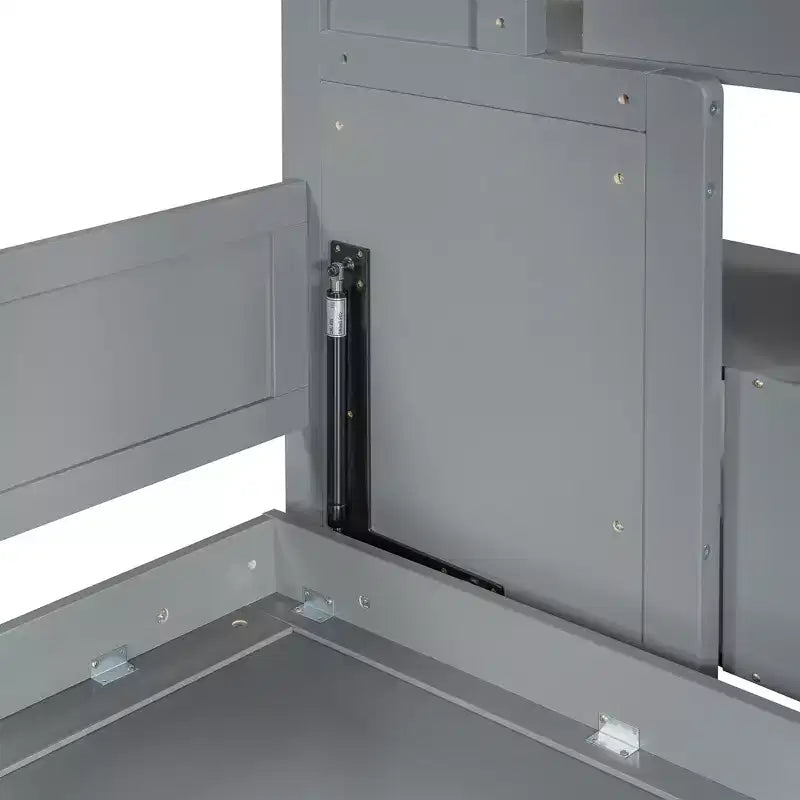 Lit superposé double sur double, lit escamotable avec vérin hydraulique et bureau – ModernLuxe