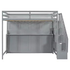Lit superposé double sur double, lit escamotable avec vérin hydraulique et bureau – ModernLuxe