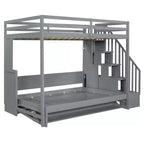 Lit superposé double sur double, lit escamotable avec vérin hydraulique et bureau – ModernLuxe