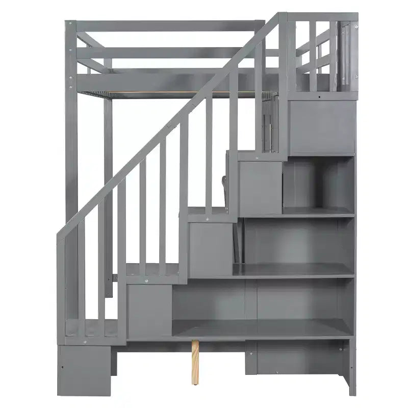 Lit superposé double sur double, lit escamotable avec vérin hydraulique et bureau – ModernLuxe