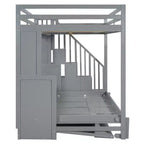 Lit superposé double sur double, lit escamotable avec vérin hydraulique et bureau – ModernLuxe