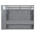 Lit superposé double sur double, lit escamotable avec vérin hydraulique et bureau – ModernLuxe