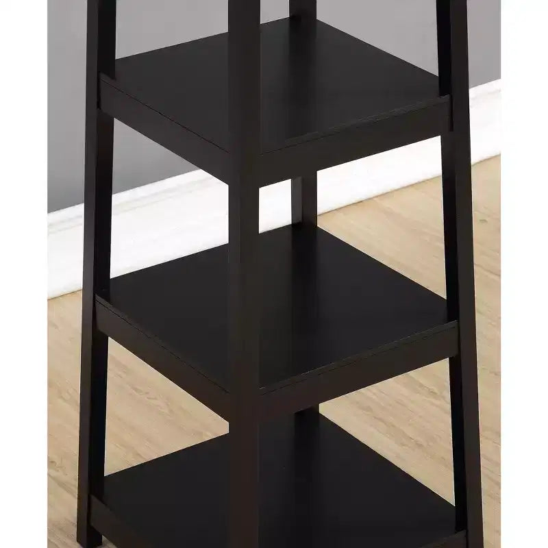 Porte-manteau Vassen Roundhill Furniture avec 3 étagères de rangement – Finition noire