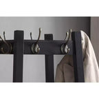 Porte-manteau Vassen Roundhill Furniture avec 3 étagères de rangement – Finition noire