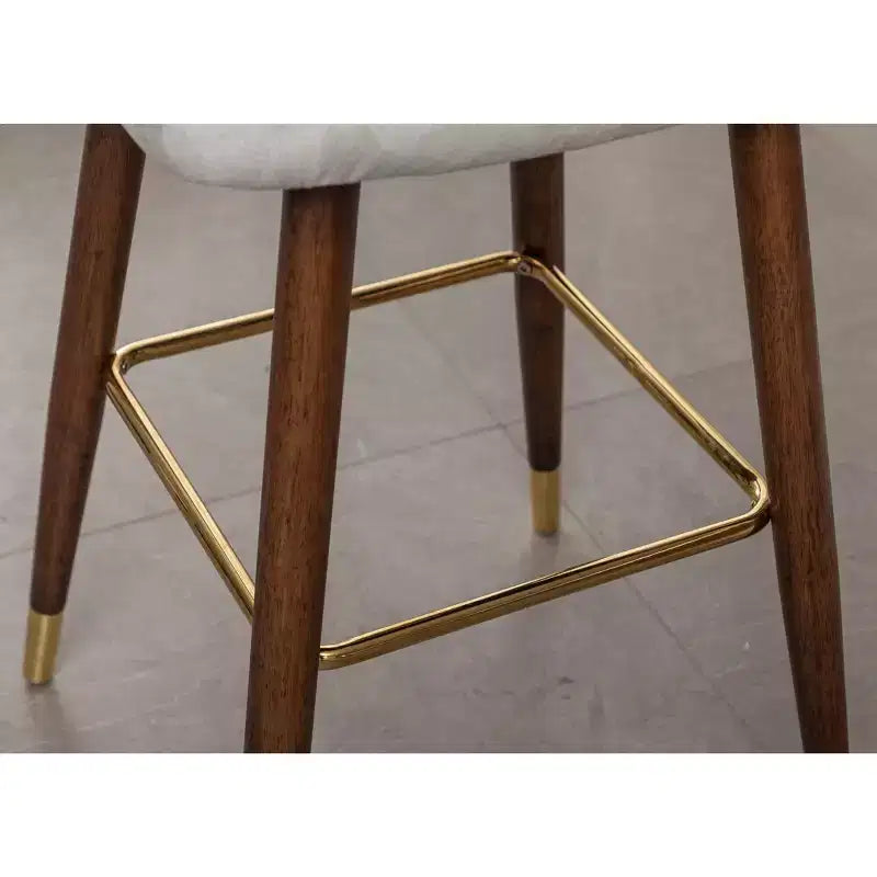 Tabouret de bar Roundhill Furniture Nevis style Mid-century moderne en similicuir, avec capitonnage et clous décoratifs, blanc, lot de 2