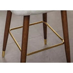 Tabouret de bar Roundhill Furniture Nevis style Mid-century moderne en similicuir, avec capitonnage et clous décoratifs, blanc, lot de 2