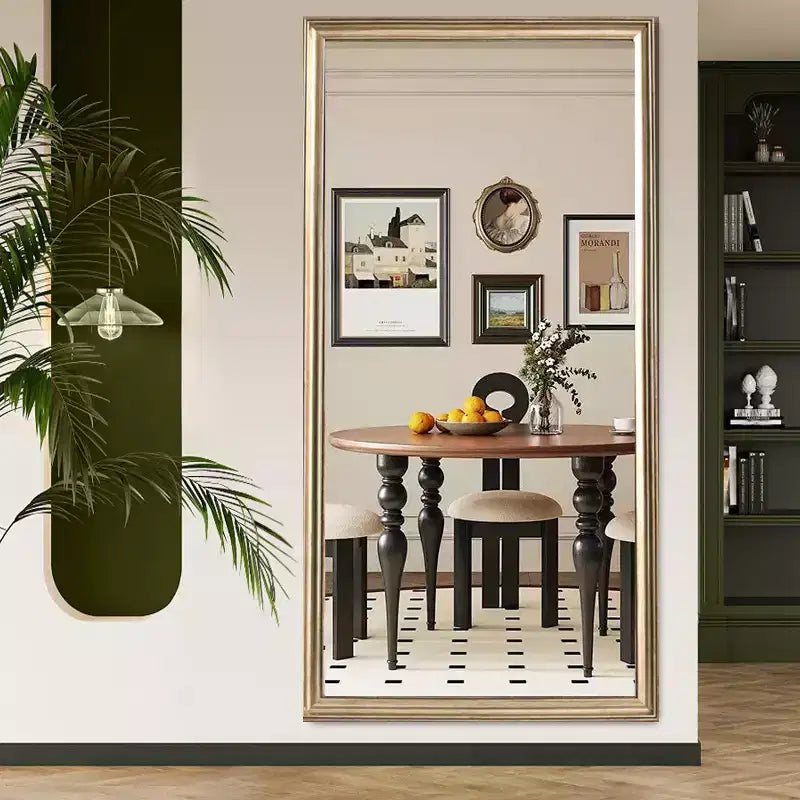 Miroir sur pied 32x70 : Cadre élégant, structure durable - Parfait pour les chambres, magasins, salons