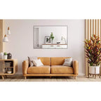 48x32 Modern Black Frame Bathroom Mirror: Oversized, Aluminum, Wall Mounted, Vertical/Horizontal