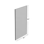 Miroir rectangulaire intégral noir en alliage d'aluminium à bord fin et angle droit 130x80x2cm (sans support)